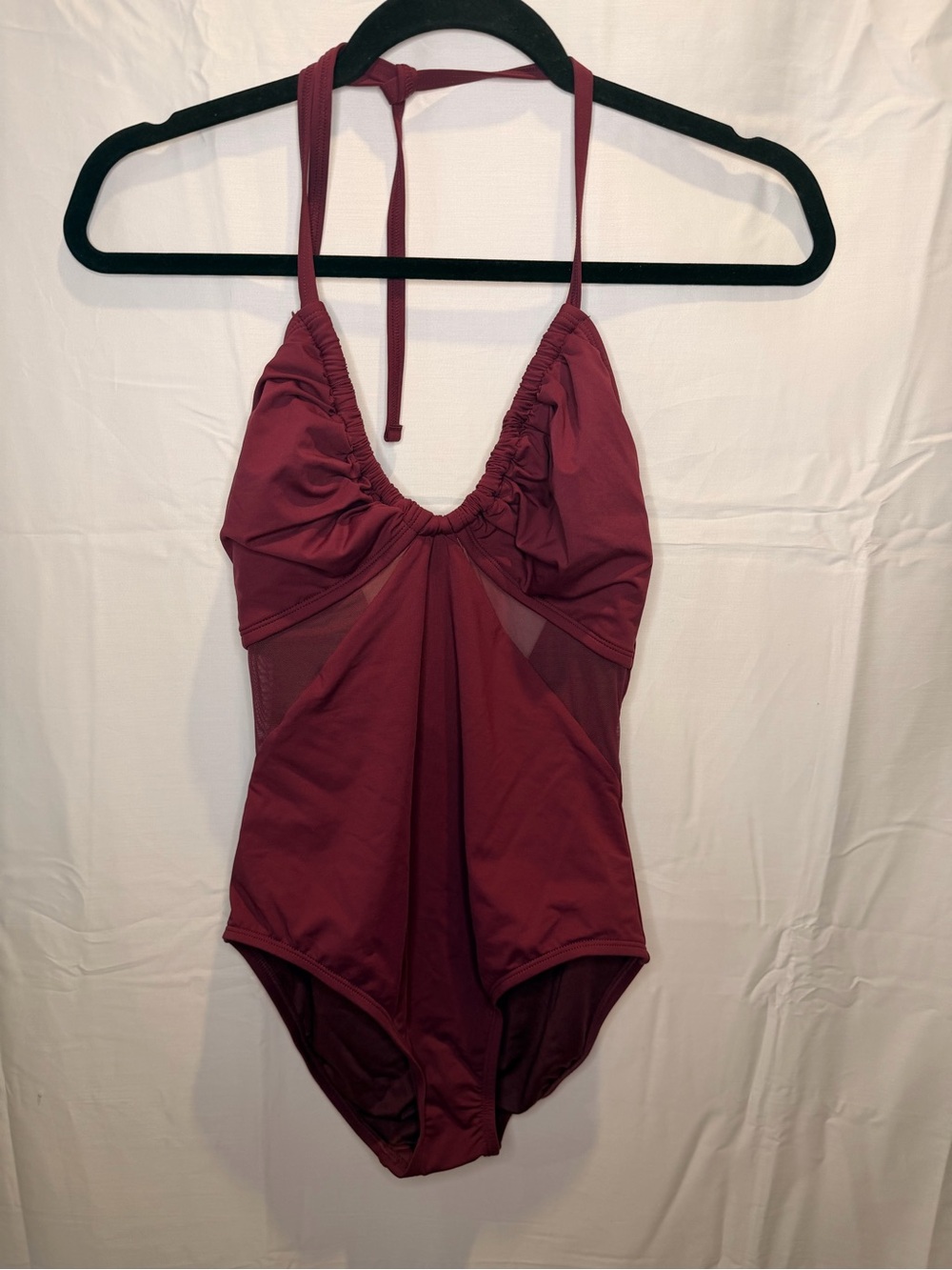 Bleu Rod Beattie Burgundy Halter One-Piece Swimsuit